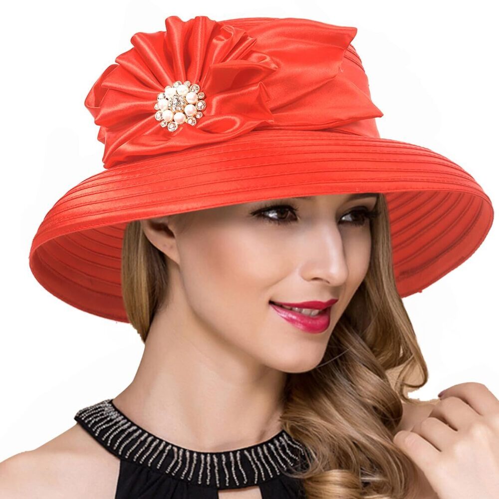 3241 Women Derby Church Dress Cloche Hat Fascinator Floral Tea Party